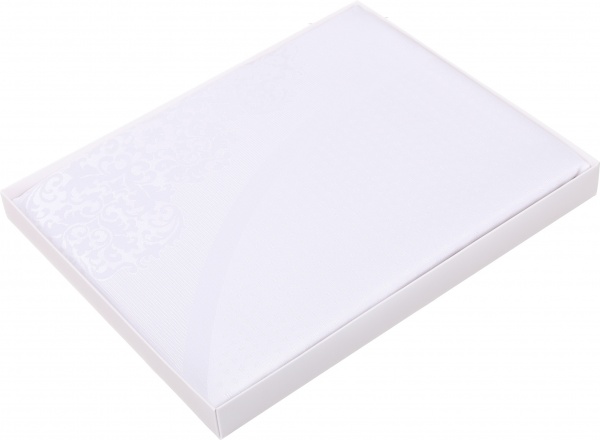 Скатерть Caramel овальная жаккард панно 160x220 см белый Karna 