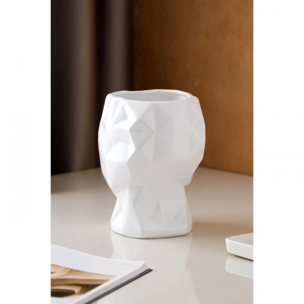 Ваза керамическая Nana ceramics Кай белый глянец 19 см 