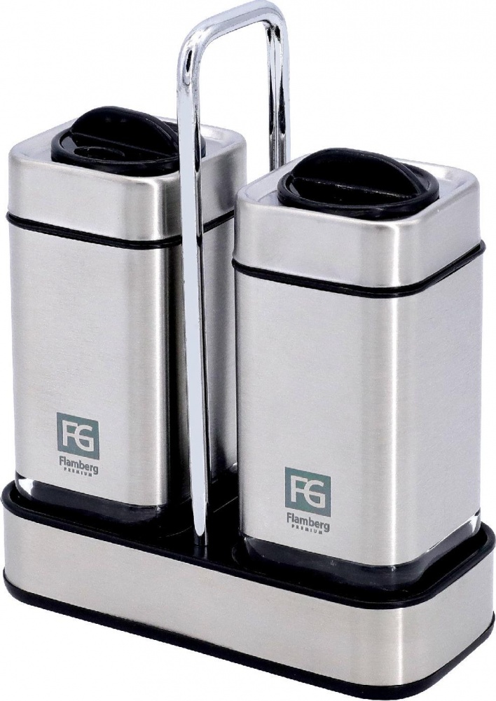 Набір для солі та перцю Flamberg Premium на підставці Essential 100 мл