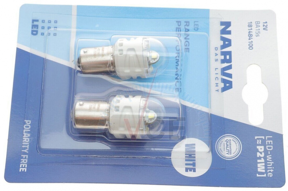 Автолампа ксеноновая Narva LED Range Performance P21W 1,7 Вт шт.(NV 18151.2B)