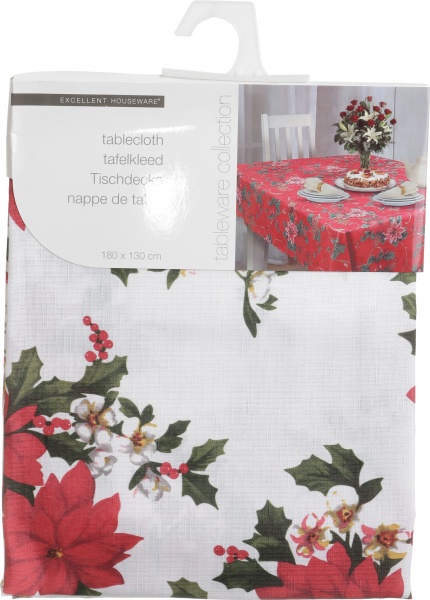 Скатерть KM Новогодняя 100% полиэстер 180x130 см в ассортименте 
