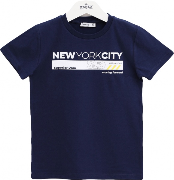 Футболка для хлопчиків Wanex Футболки д/х ТМ Wanex 128 р. 95% бав., 5% ел.15665 р.128 синій 