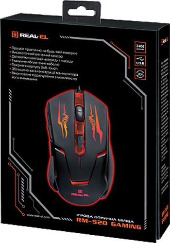 Мишка Real-el RM-520 Gaming black 