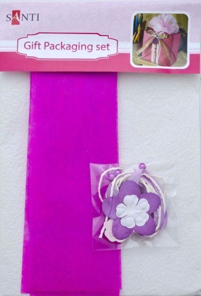Набор для упаковки подарка бело-розовый 