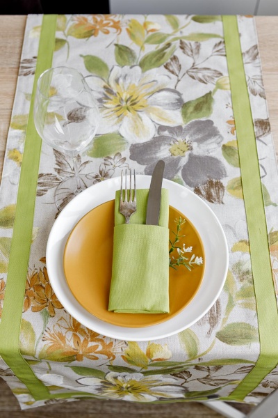 Дорожка (раннер) Цветок зеленый 40x140 см La Nuit 