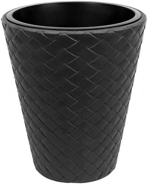 Горшок пластиковый Prosperplast Matuba 2 в 1 круглый 14л антрацит (71367-433) 