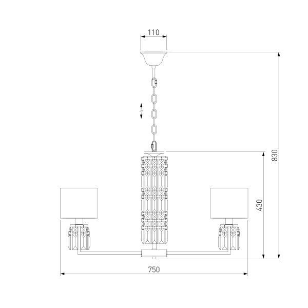 Люстра подвесная Strotskis Zaffiro 10099/8 8x40 Вт E14 золотой 