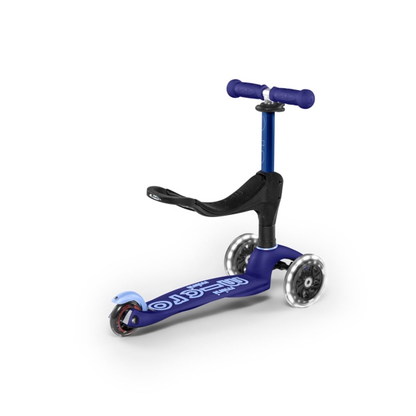 Самокат Micro Mini 3in1 Deluxe Plus LED синий MMD145 