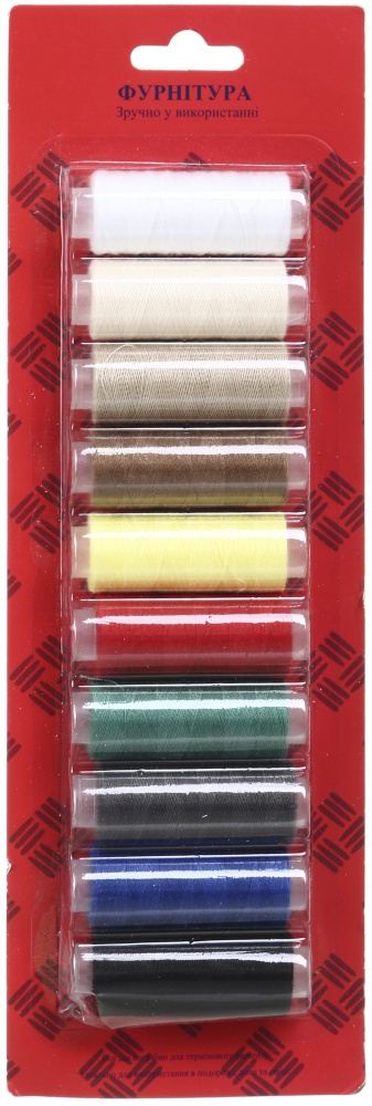 Набор ниток цветных №40 10 шт. по 200 м 170 г