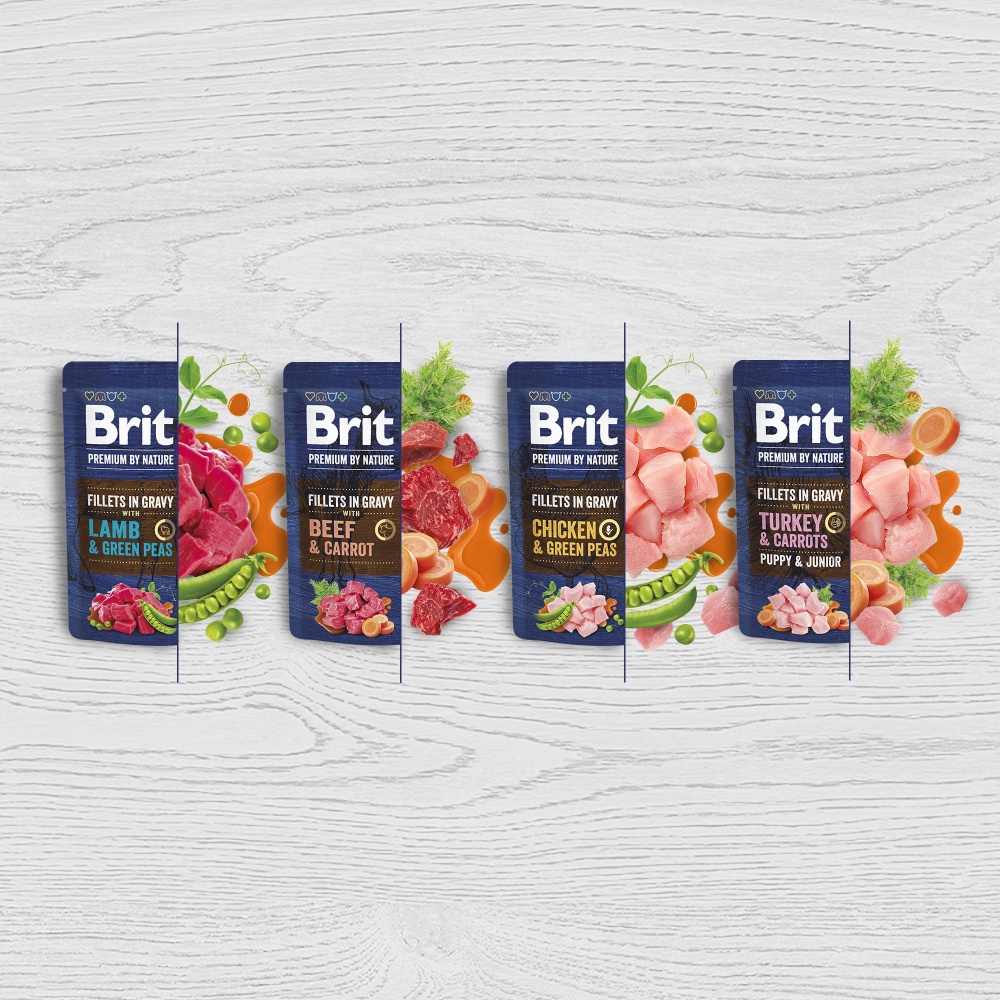 Корм влажный Brit Premium Fillets in Gravy Beef&Carrot филе в соусе говядина и морковь 85 г