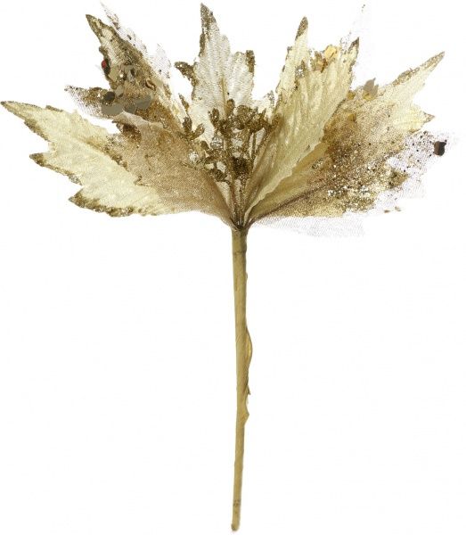 Гілочка декоративна Пуансетія золота 26 см EPI-ELY15124 