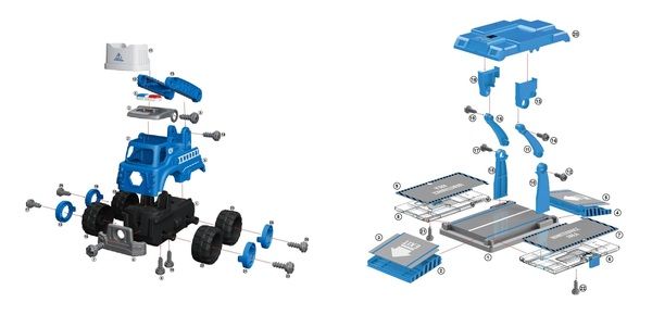 Игровой набор DIY Spatial Creativity Конструктор Полицейская машина и Кран CJ-1614195