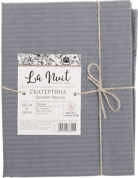 Скатерть Фрегат Синяя волна 136x136 см La Nuit 