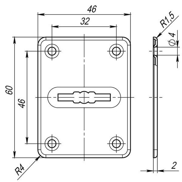 Накладка  RDA 01 античная латунь