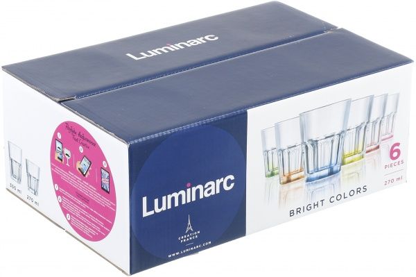 Набір склянок низьких Bright Colors 270 мл 6 шт. J8933 Luminarc
