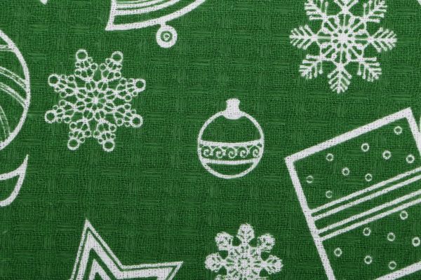 Полотенце вафельное Green 45x60 см Прованс зеленый с рисунком 