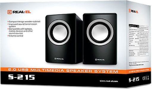 Акустическая система Real-el S-215 2.0 black 
