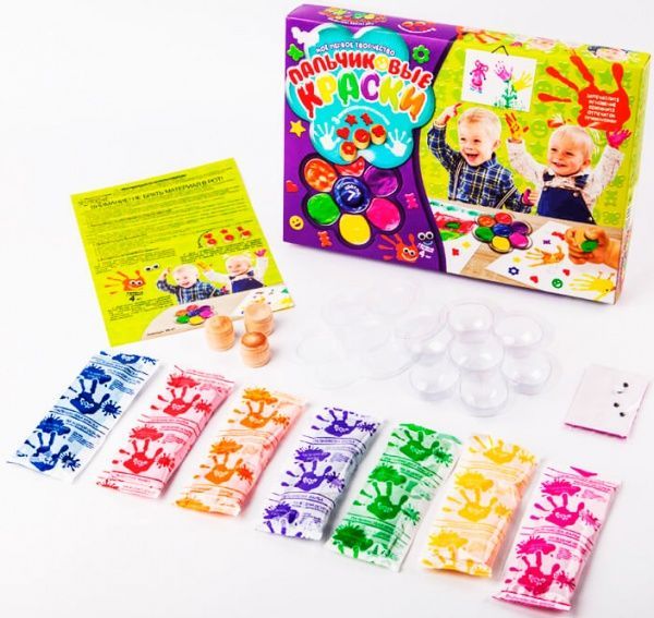 Набір пальчикових фарб Danko Toys Моя перша творчість 7 кольорів