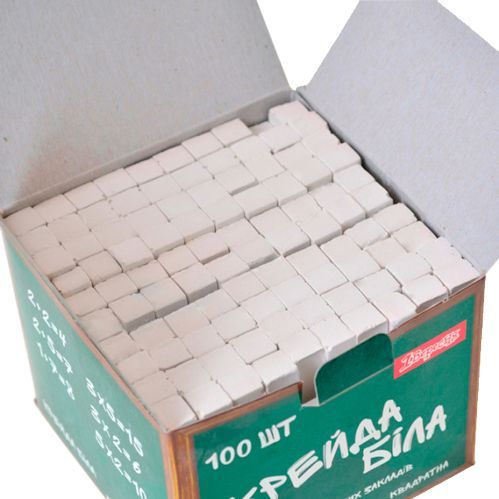 Мел школьный квадратный 10х10 мм 100 шт. 1 вересня