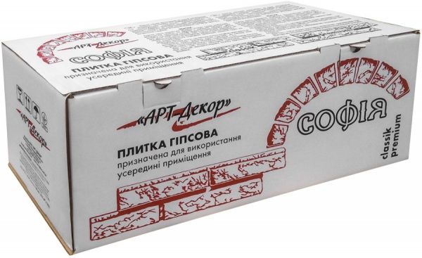 Плитка гіпсова пряма Арт-Декор Софія преміум сіра 0,5 кв.м
