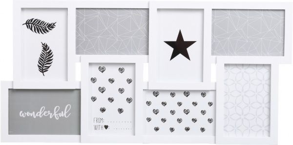 Коллаж BW 8 шт. 10x15 см белый 