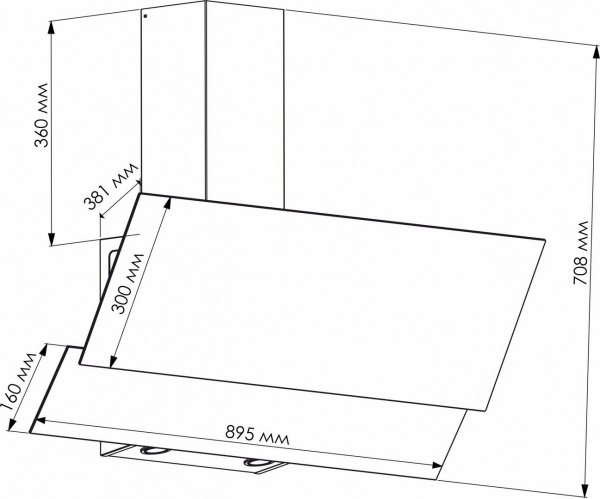 Вытяжка Eleyus LUNA 1200 LED 90 BL
