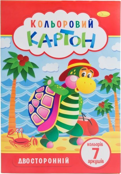 Набор цветного картона А4 7 цветов 230г/м2 КДК-А4-7 Апельсин
