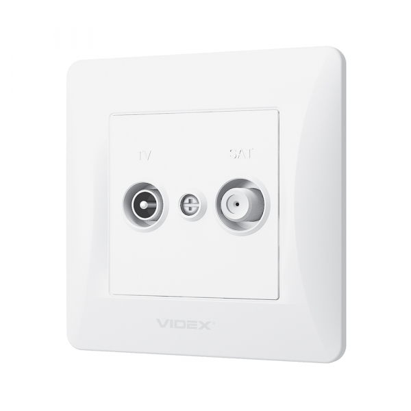Розетка TV+SAT оконечная Videx Binera IP20 белый VF-BNSK2TVSATE-W