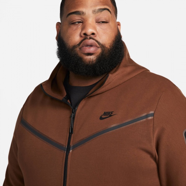 Джемпер Nike M NSW TCH FLC HOODIE FZ WR CU4489-259 р. M коричневий