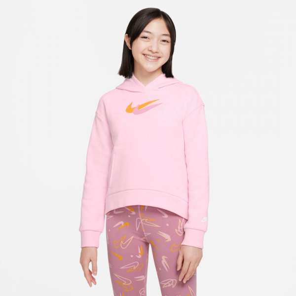 Джемпер Nike G NSW FLC HOODIE SSNL PRNT DQ9127-663 р. XL рожевий