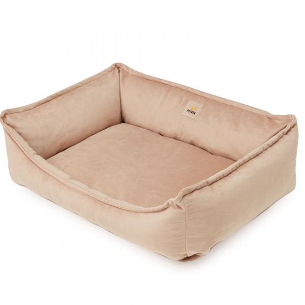 Лежак PETBED Velor Комфорт XL 110x70x27 см бежевый