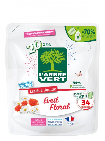 Жидкое средство для машинной стирки Larbre Vert Аромат цветов 1,53 л