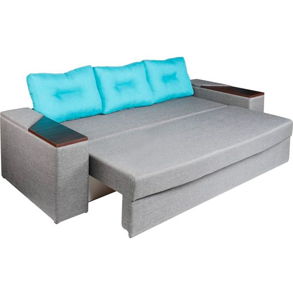 Диван Берегиня Акорд 2500х1050х740 мм сірий/аквамарин