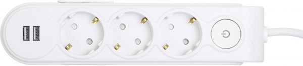 Подовжувач Makel с захистними шторками із заземленням 3 гн. білий 2 м N3811033 