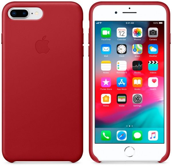 Чохол Apple для Apple iPhone 8 Plus/7 Plus red (MQHN2ZM/A) Leather Case