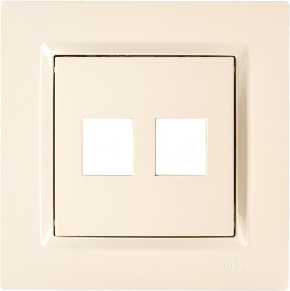 Адаптер Simon 10 2xRJ45 Keystone кремовий CKP2.01/41