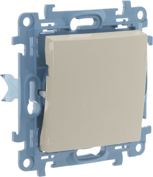 Выключатель одноклавишный Simon 10 без подсветки 10 А 250В кремовый CW1.01/41