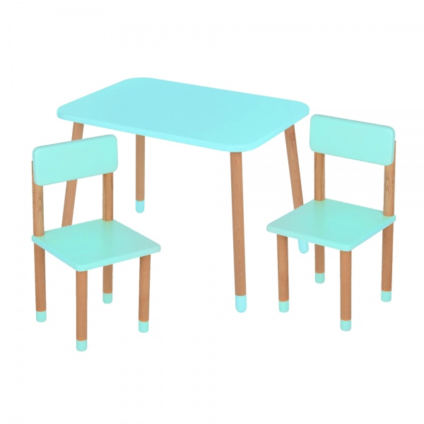 Комплект мебели детский ArinWOOD Happy Бирюзовый (столик + 2 стула) 05-700B+1 