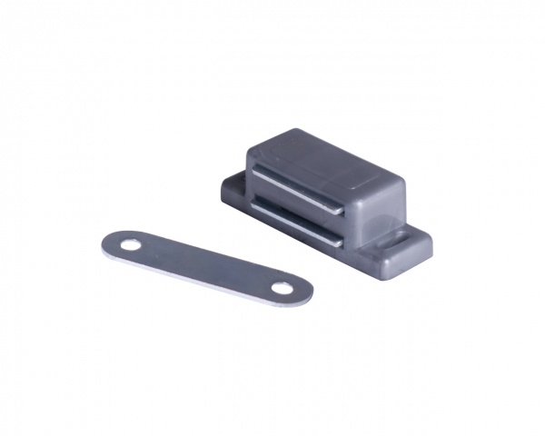 Магнит мебельный с монтажной планкой малый 46x15x14 мм серый DC 1 шт.