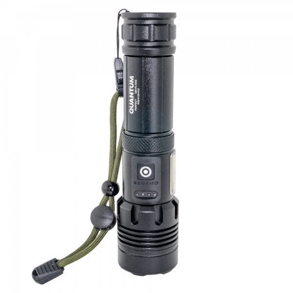 Ліхтар Quantum QM-FL1035 Perfect 5WLED zoom +3WCOB з функцією Power Bank Li-ion18650/2600mAh bох чорний