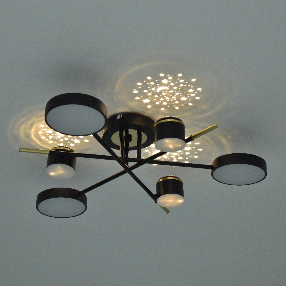 Люстра светодиодная ARDERO Storia 6xLED-модуль черный AL6122