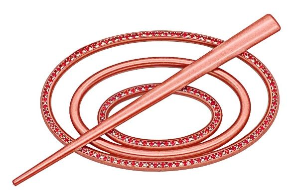 Заколка Овал 3 Элит 60х100 мм красный В0032-11 MISLT