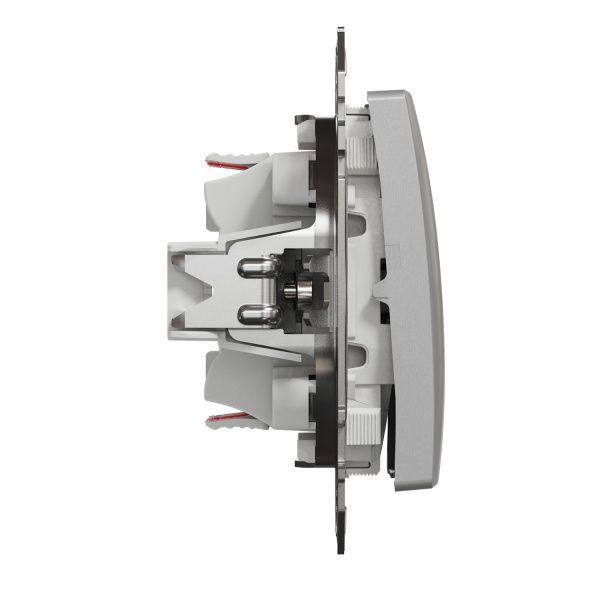 Переключатель проходной двухклавишный Schneider Electric Sedna Design без подсветки 10 А 250В алюминий SDD113108