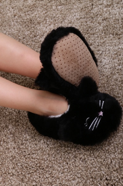 Капці дитячі унісекс Maxwin KIDS Звірята Котик р.32-34 чорний 