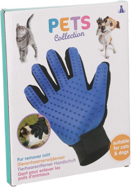 Рукавиця для вичісування собак 230х180х15 мм синій