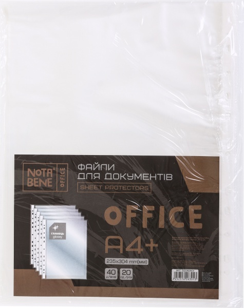 Файл для документов А4+ 40 мкм фактура глянец Nota Bene