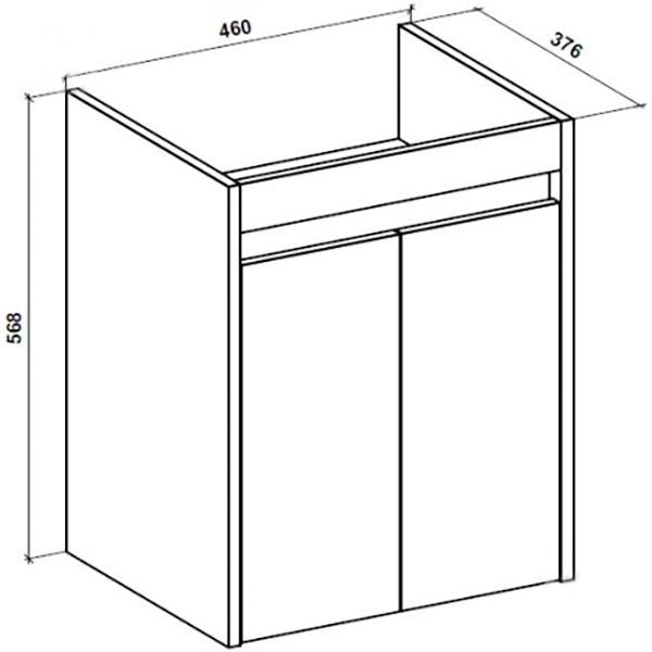 Тумба підвісна Water House Preference N1 50 МДФ сланець темний під умивальник Como 50