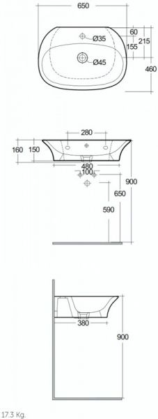 Умывальник R.A.K. Sensation 65