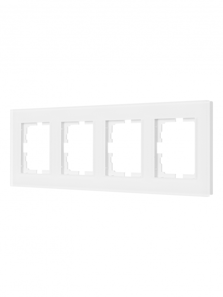 Рамка четырехместная Lezard Vesna горизонтальная белый матовый 742-5380-149