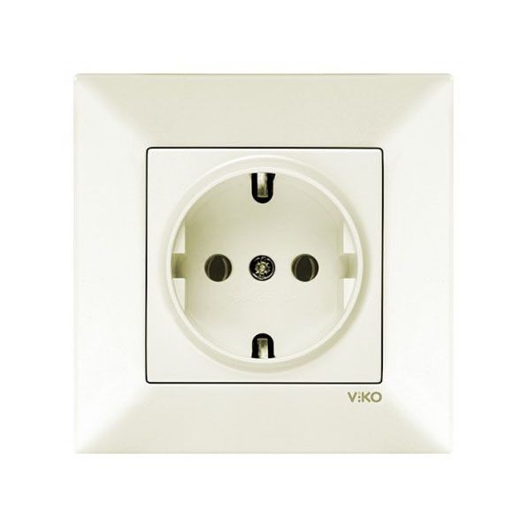 Розетка без заземления Viko Meridian без шторок с крышкой кремовый 90970208-WH